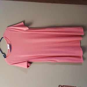 Zenana womens coral t-shirt dress with pockets